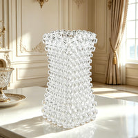 White Beaded Flower Vase