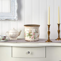 White Tuscan Ceramic Planter