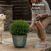 Patina Copper Resin Planter