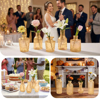 Gold Glass Bud Vases (Set of 17)