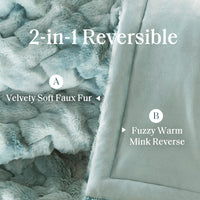 Blue Tie-Dye Faux Fur Throw
