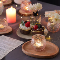 Pink Round Glass Votives (Set of 12)