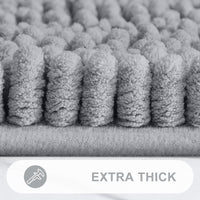 Light Grey Striped Bath Mat