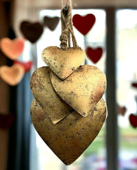 Gold Metal Hearts (Set of 4)