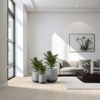 Pale Gray Concrete Planters (Set of 3)
