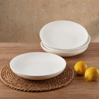 White Bone China Pasta Bowls (Set of 4)