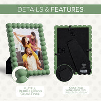 Light Green Scalloped Frames (Set of 2)
