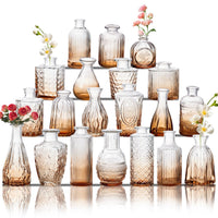 Amber Glass Bud Vases (Set of 20)