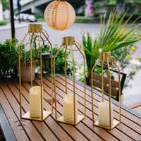 Gold Farmhouse Lanterns (Set of 3)