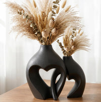 Black Heart Ceramic Vase (Set of 2)