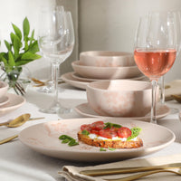 Pink Floral Dinnerware Set (Set of 16)