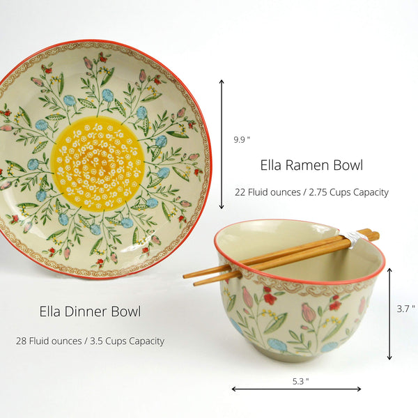 Red Floral Ramen Bowl
