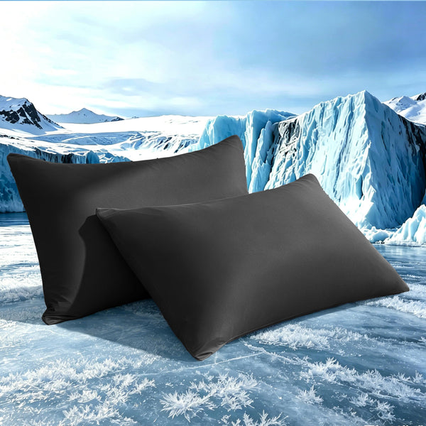 Black Cooling Pillowcases (Set of 2)