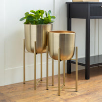 Gold Metal Dome Planters (Set of 2)