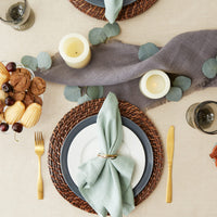 Taupe French Stripe Tablecloth