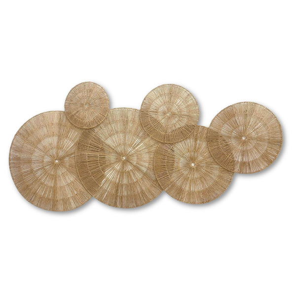 Natural Wicker Wall Decor (Set of 6)