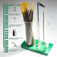 Green Glass Incense Holder