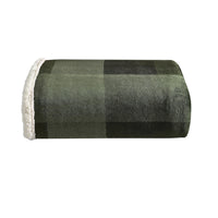 Green Plaid Plush Throw