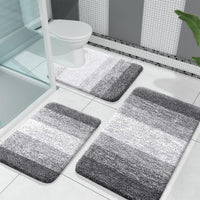 Grey Microfiber Bath Mat (Set of 3)