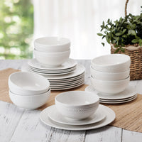 White Basket Weave Dinnerware (Set of 24)