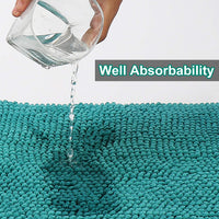 Teal Chenille Bath Mat (Set of 3)