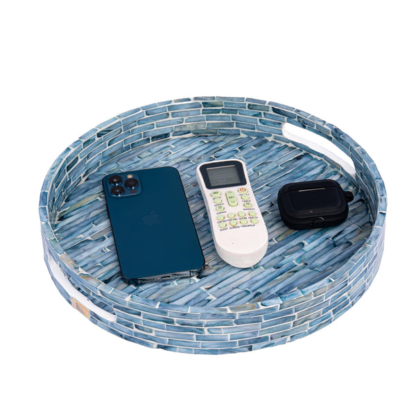 Blue Mother-of-Pearl Serving Tray