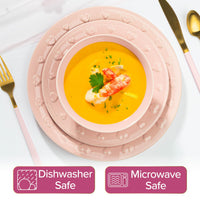 Pink Embossed Hearts Dinnerware (Set of 12)