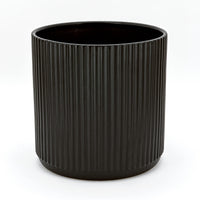 Black Fluted Ceramic Planter
