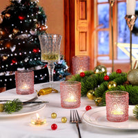 Pink Votive Candle Holders (Set of 12)
