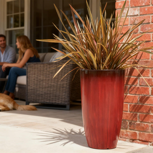 Red Glossy Planters (Set of 2)