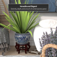 Blue Porcelain Fishbowl Planter