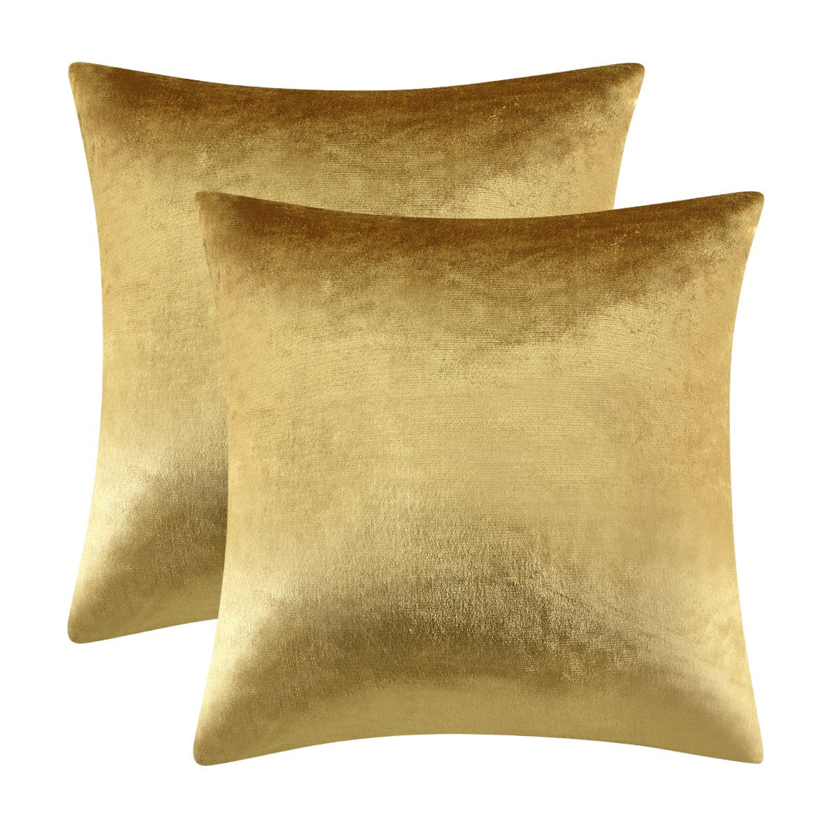 Gold Velvet Throw Pillow Cover (Set of 2)