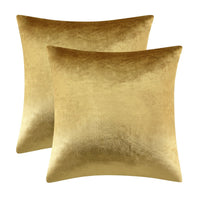 Gold Velvet Throw Pillow Cover (Set of 2)