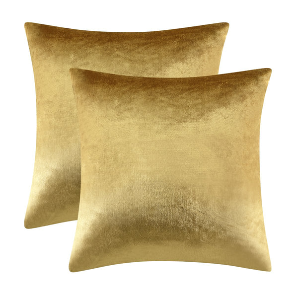 Gold Velvet Throw Pillow Cover (Set of 2)
