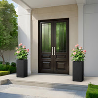Black Square Column Planter