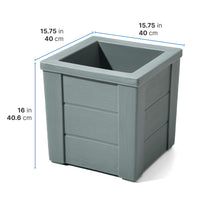 Sage Gray Square Planter (Set of 2)