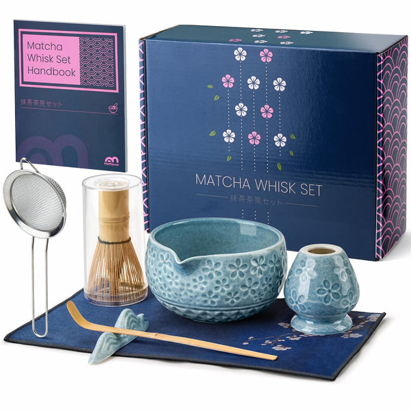 Sakura Blue Matcha Whisk Set (Set of 7)