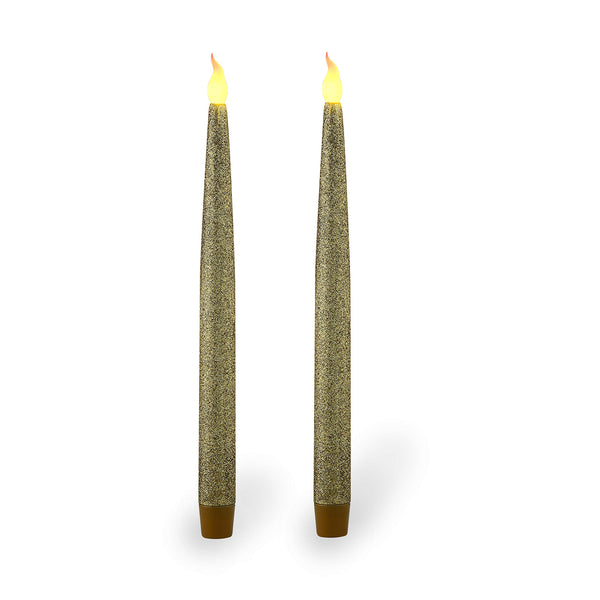 Gold LED Taper Candles (Set of 2)