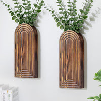 Brown Wooden Wall Planters (Set of 2)