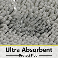 Light Grey Chenille Bath Mat (Set of 3)