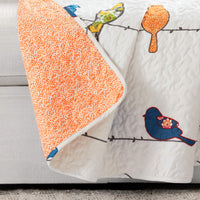 Bird Print Reversible Throw