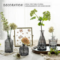 Black Glass Bud Vases (Set of 12)