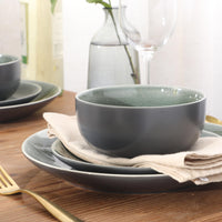 Green Stoneware Dinnerware (Set of 12)