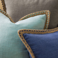 Navy Linen Throw Pillow Cover (Set of 2)