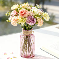 Pink Mason Jar Vases (Set of 6)