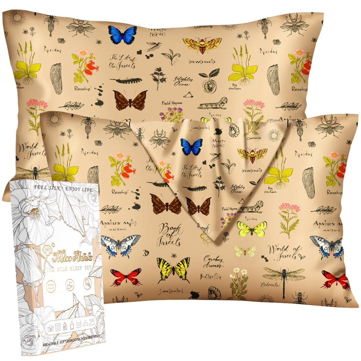 Butterfly Silk Pillowcases (Set of 2)