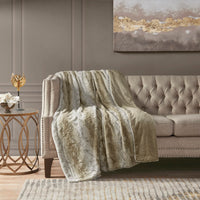 Sand Faux Fur Throw Blanket