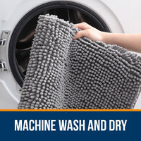 Grey Chenille Bath Mat (Set of 3)