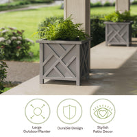 Gray Lattice Planters (Set of 2)