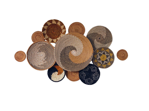 Woven Basket Wall Plates (Set of 12)